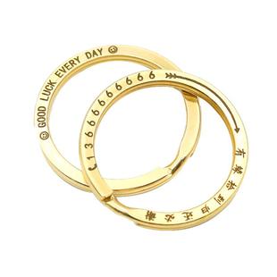 纯铜钥匙圈环刻字防丢大号高档定制个性创意男女黄铜汽车钥匙扣