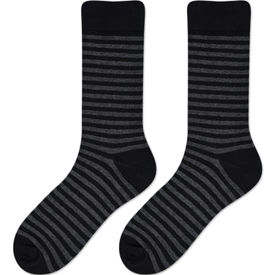 UPMORN春季大码纯棉条纹中筒袜男