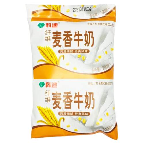 科迪麦香牛奶200ml*16袋装无菌枕包纯牛奶成人学生儿童营养早餐奶
