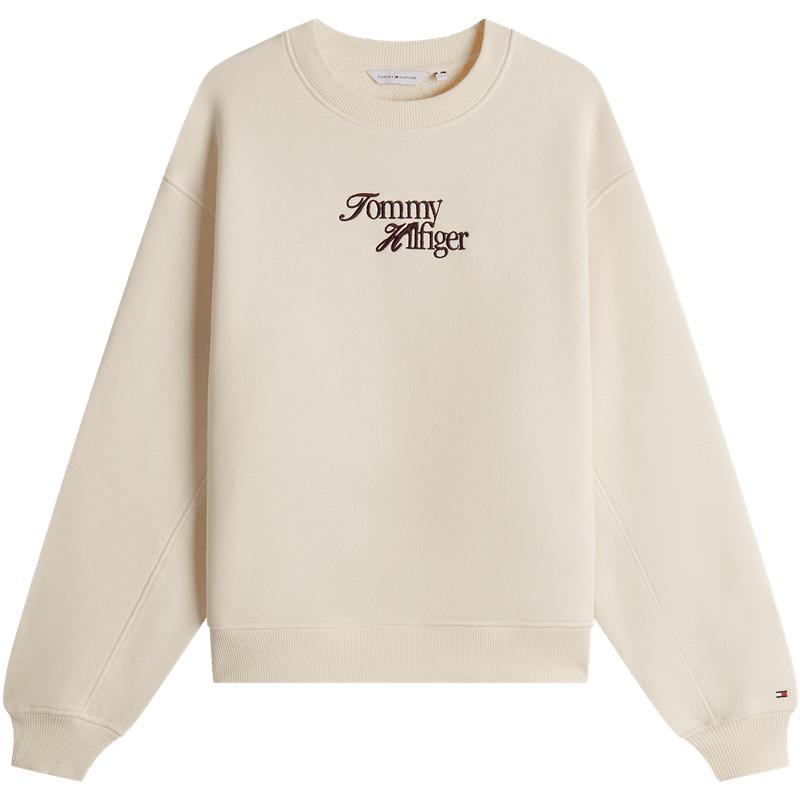 Tommy女装休闲花体刺绣圆领卫衣