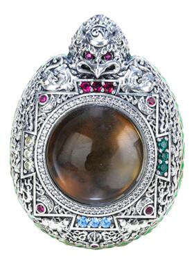 内部空间大纯银八吉祥嘎乌盒