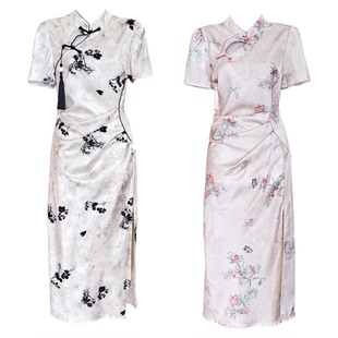 Kerry国风盘口长裙 翎瑶清鸢 气质新中式淡雅收腰显瘦旗袍连衣裙