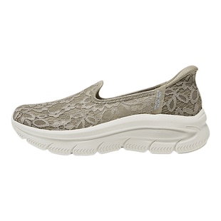 Skechers斯凯奇女鞋春夏款闪穿一脚蹬休闲鞋透气蕾丝健步鞋158858