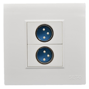 二位卡侬公头面板86型2个焊接麦克风公卡农头组合多媒体墙壁插座