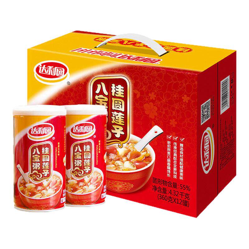 早餐代餐】达利园桂圆莲子八宝粥360g*12罐儿童老人红枣银耳整箱