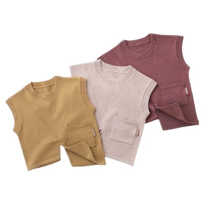 拉比儿童休闲田园棉线马甲