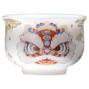 60ml高档白瓷主人杯办公室文创茶具冰种璞玉茶杯招财进宝高温瓷