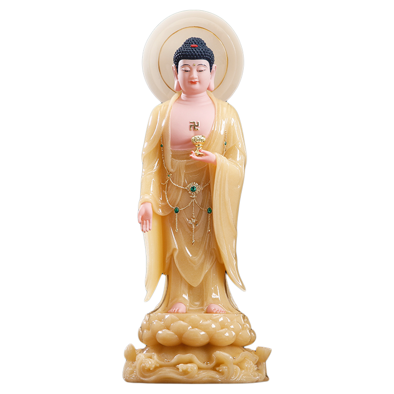 汉白玉黄玉佛像西方三圣观音菩萨