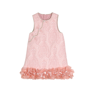 小O宝童装 宝宝新中式连衣裙女2026新款女童千金感国风新年公主裙