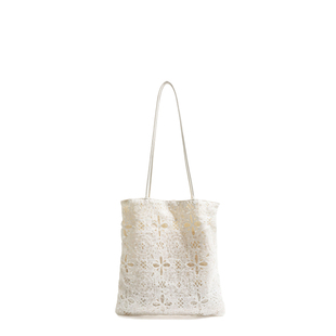 格调studio法式亮片设计蕾丝包包小众绣花设计感手提包通勤单肩包