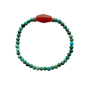 三坛星石【石来运转】生命热情/目标/改变 天然绿松石红玛瑙手串