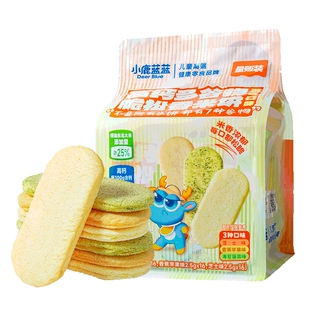 小鹿蓝蓝多谷物脆松软米饼温和磨牙米饼非油炸酥脆可口儿童小零食