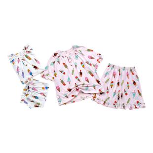 威奇猫夏季女童半袖袖家居服莫代尔薄款睡衣休闲服