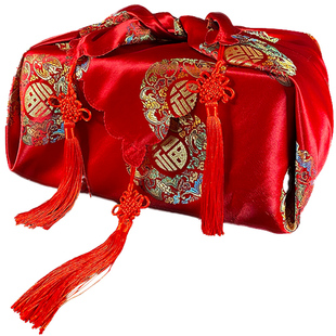 结婚用品包袱皮裹包布结婚包袱布包袱红布喜盆布陪嫁包盆皮包裹布