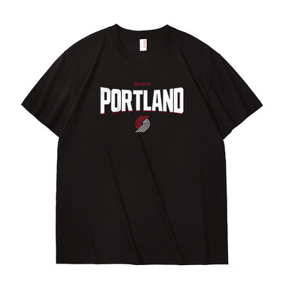 开拓者球衣杨翰森同款美式篮球运动短袖t恤夏季休闲投篮服男球服