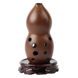 踏古10孔福葫芦陶埙纯手工拉胚自然双腔专业舞台演奏民族吹奏乐器