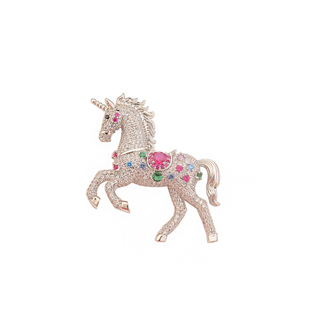奢华闪耀马年生肖胸花高档别针女配饰西装大衣气质独角兽胸针礼物