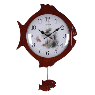 新中式挂钟客厅中国风个性木质钟表餐厅创意家用简约时尚艺术时钟