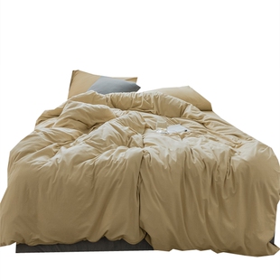 无印良品天竺棉四件套针织棉全棉纯棉柔裸睡床单被套床笠床上用品