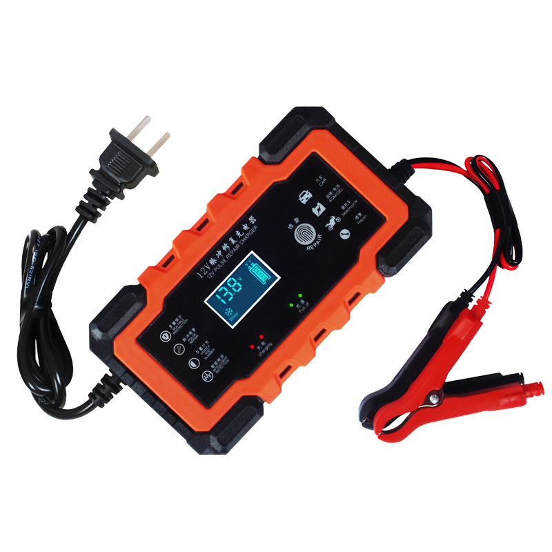 智能12v24V伏汽车电瓶充电器摩托车通用铅酸蓄电池脉冲修复充电机