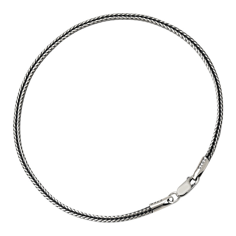 蒙客银饰s925银手绳细男士韩版