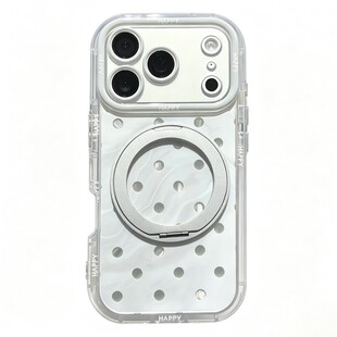 大理石纹波点支架手机壳适用iPhone17/16promax全包小米17ProMax高级感vivos60防摔Reno16软壳华为pura90女款