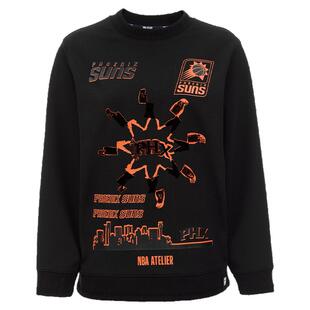 NBA ATELIER女士太阳队复古撞色长袖宽松圆领卫衣休闲上衣