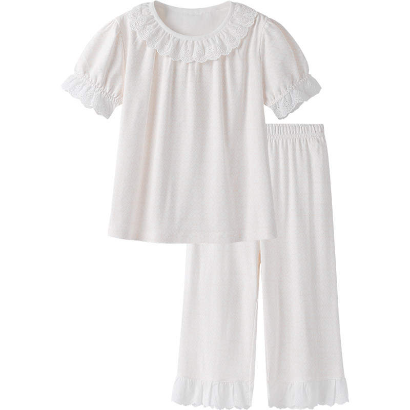 英氏女童夏季短袖家居服套装百棉