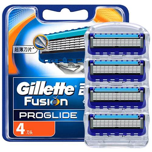 吉列锋隐致顺刀片4片手动剃须刀锋速5层剃须刮胡刀头刀架原装