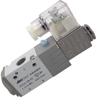 气动电磁阀3V210-08-NC-A/B二位三通换向阀2分常闭气阀220V24V12V