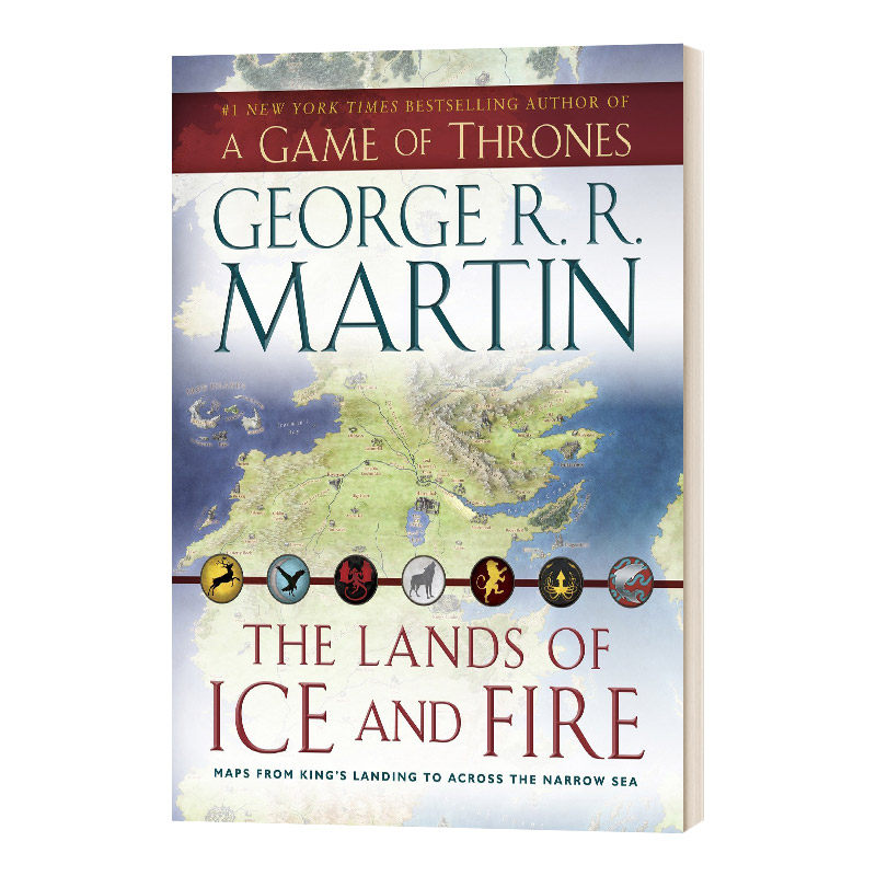 英文原版 The Lands of Ice and Fire 冰与火之歌系列 进口12张精装收藏版全彩地图 英文版 进口英语原版书籍外文小说