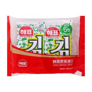 韩国紫菜进口零食 海牌/海飘 即食烤海苔16g寿司紫菜片网红零食品