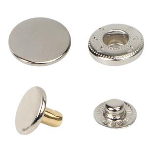 铜四合扣环保无镍扣子金属纽扣银白831#633#实心双面暗扣可过检针