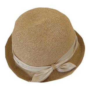 度假出游夏季防晒草帽女沙滩海边遮阳帽子渔夫水桶帽草编太阳帽