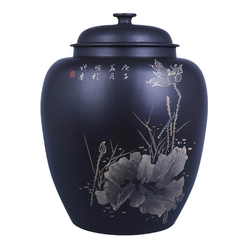 紫陶赖恒东茶缸27饼缸散茶6斤半