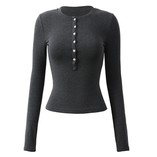 DCW红色瑜伽服上衣女2026新款高级感亨利衫跑步运动T恤显瘦健身衣