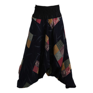 民族风男棉麻印花春秋季薄款宽松大码休闲大裆印度尼泊尔瑜伽垮裤