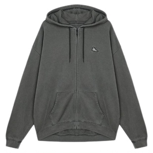 匡威春秋款男女深灰色拉链开衫连帽百搭休闲外套卫衣10026669-A01