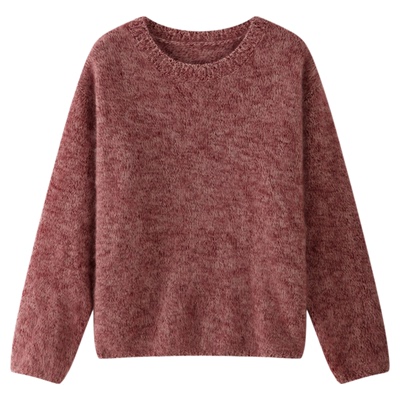 RUISHI芮时绵羊毛拉毛圆领毛衣