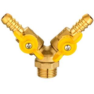 天然气三通阀带开关全铜燃气管道专用4分煤气一分二接头家用球阀