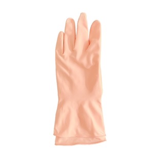 韩国洗碗厨房乳胶防滑服帖家务弹性短洗衣胶皮黄红色手套中号M码