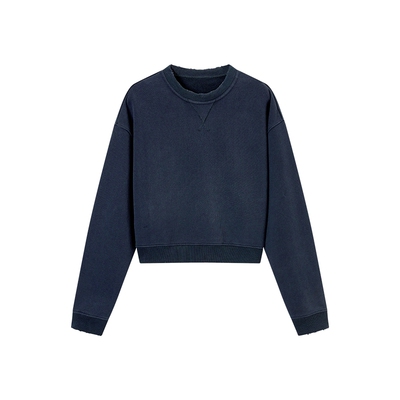 TKYSHOP圆领短款休闲卫衣女