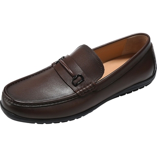 莱尔斯丹乐福豆豆皮鞋商场同款新款真皮开车男鞋6MM75801