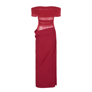 SWEETOWN美神降临#度假风性感辣妹露肩连衣裙网纱透视露肩包臀裙