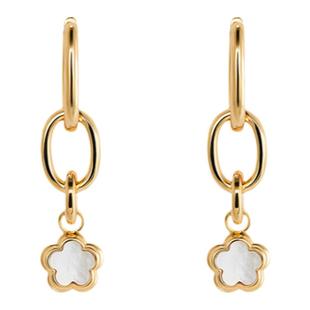 Neverfar BLOSSOM花开系列小花贝母可拆卸环扣耳环女时尚百搭简约