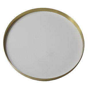 黄铜皮革托盘北欧瑞典皇室TRAYS黄铜托盘红铜皮革首饰置物托盘