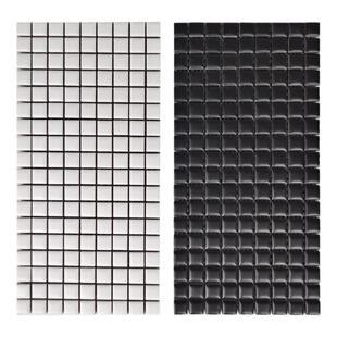 佳纷简约黑白色哑光陶瓷马赛克15X15mm颗粒餐厅吧台淋浴背景瓷砖