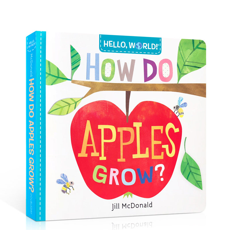 英文原版科普绘本纸板书 Hello, World! 你好,世界系列:How Do Apples Grow?苹果如何生长儿童启蒙早教益智认知亲子读物