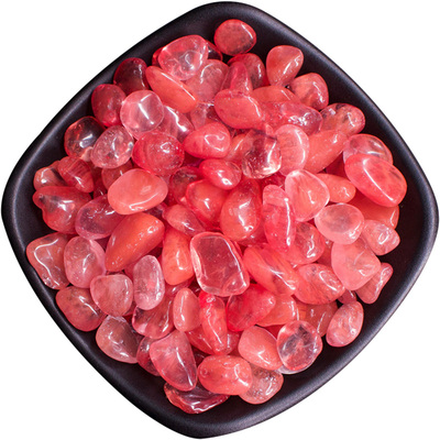 高品质西瓜晶碎石红色石头造景石