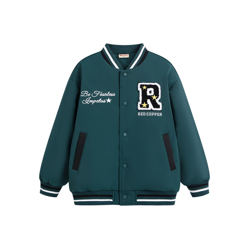 redcopper童装2026冬季新款美式休闲学院风棒球风保暖加厚羽绒服